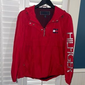 Hilfiger wind breaker -red- size large